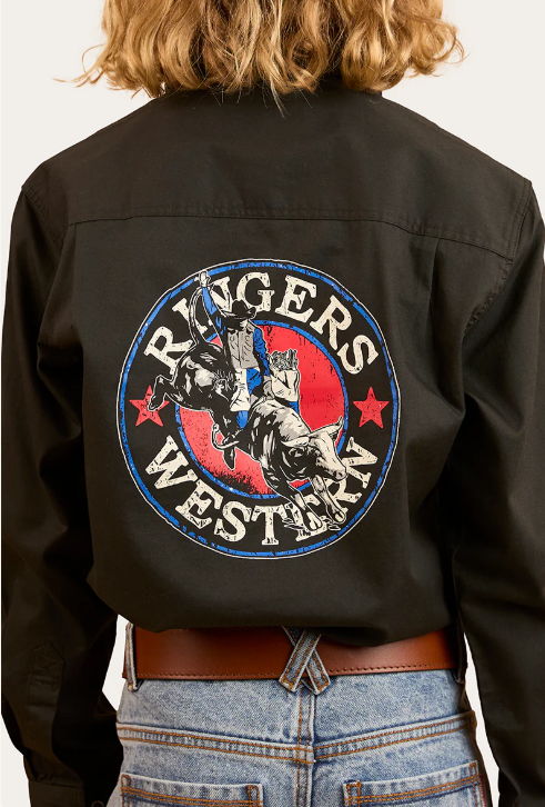 8 Seconds Bucking Bull Work Shirt - Charcoal