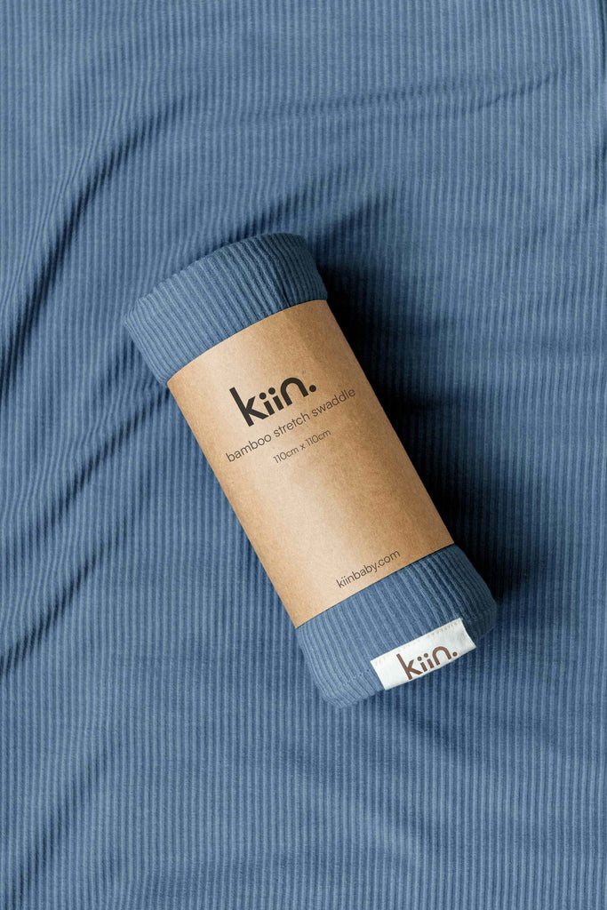 Bamboo Stretch Swaddle - Blue Shadow