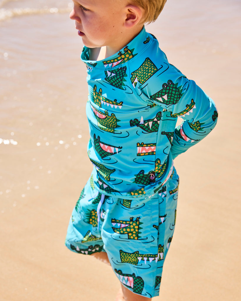 Crocodile Rock Green Rash Vest
