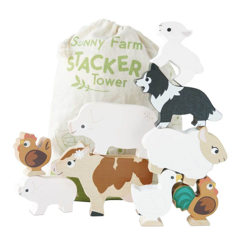 Farmyard Stacking Animals & Bag - 10 Piece
