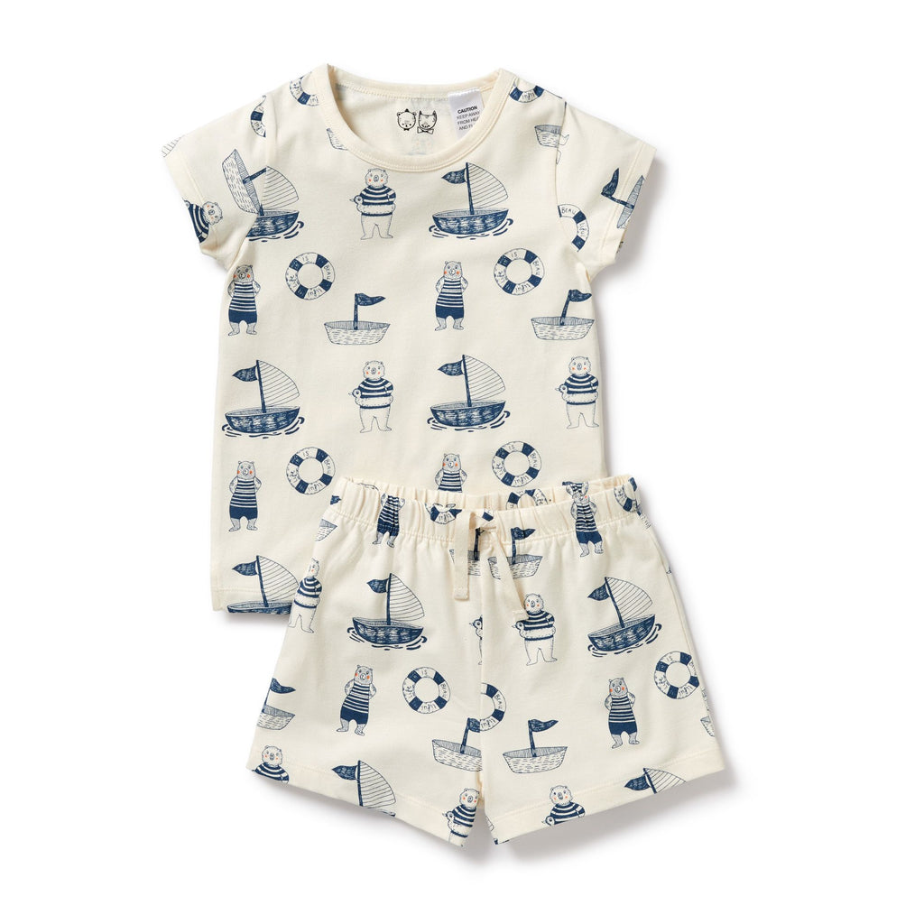 Short Sleeve Pyjamas - Nautical Bear