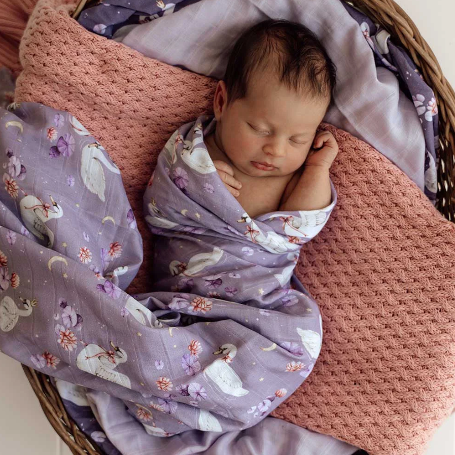 Organic Muslin Wrap - Swan Lake