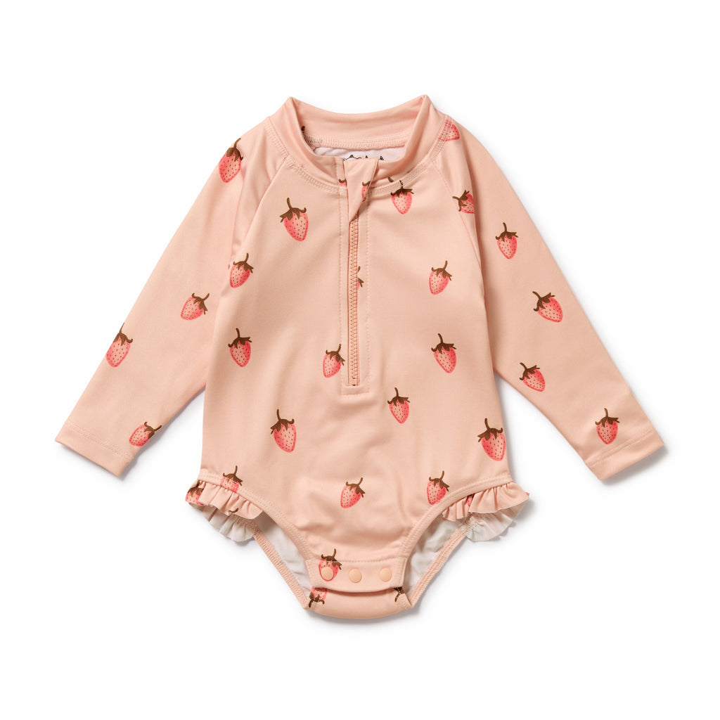 Strawberry Kisses Long Sleeved Swimsuit