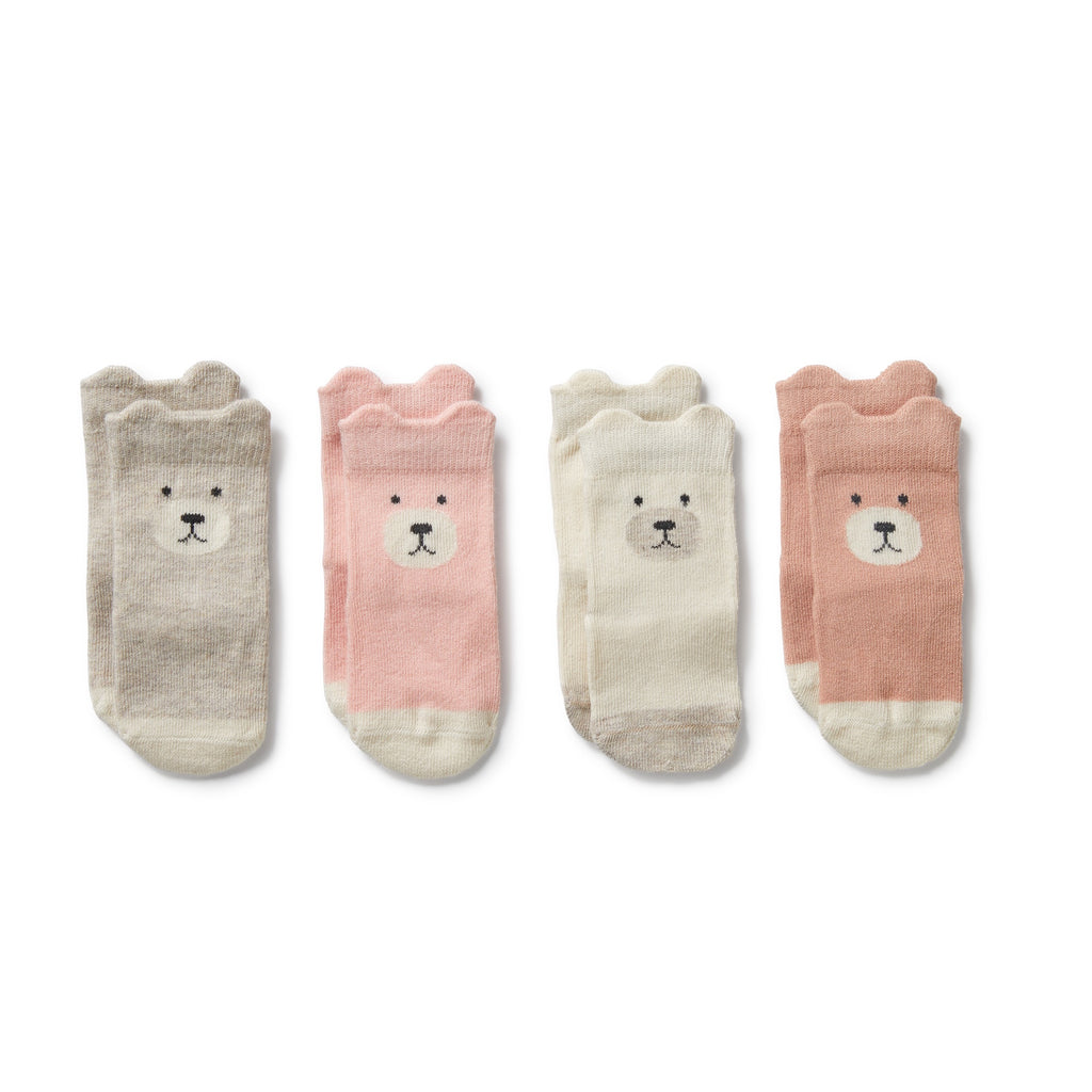 Girls Organic 4 Pack Baby Socks