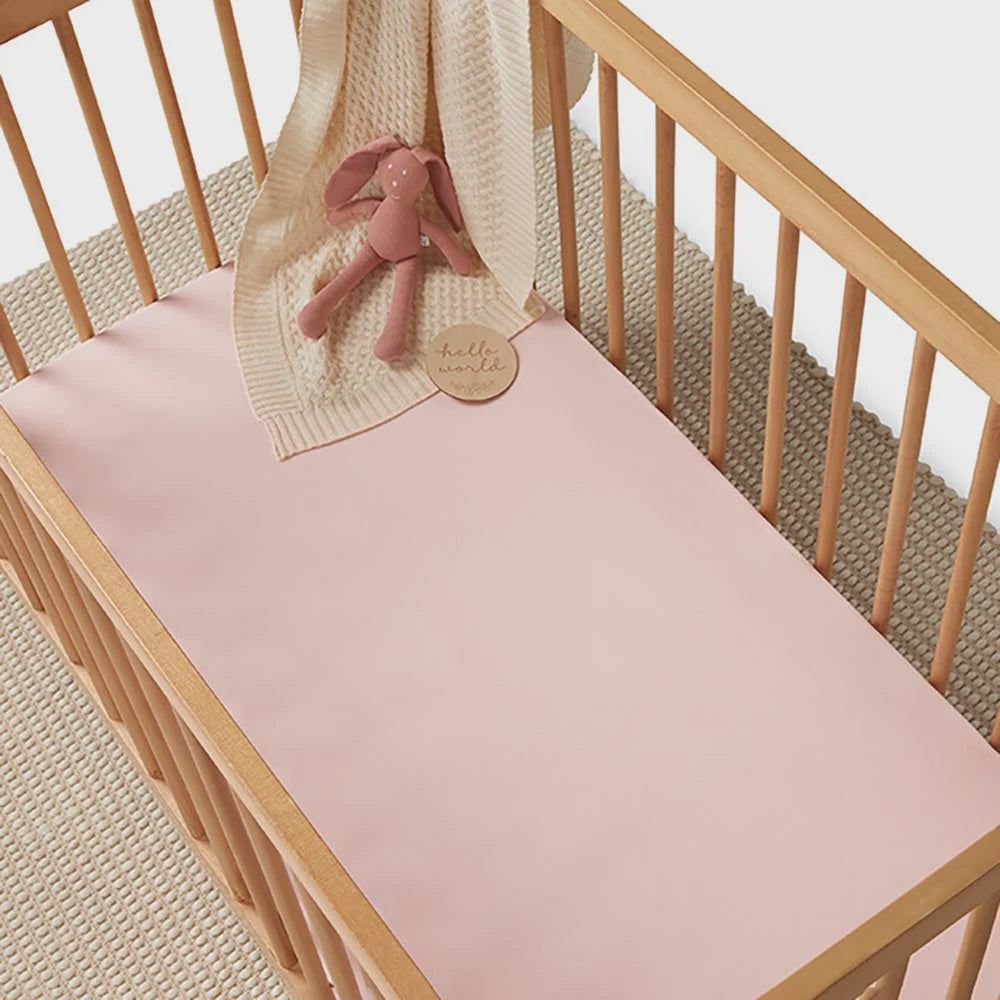 Fitted Cot Sheet - Baby Pink