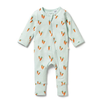 Cute Carrots Zipsuit With Feet