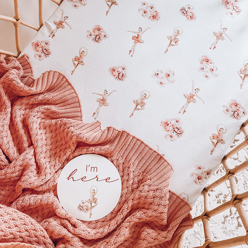 Bassinet Sheet & Change Pad Cover - Ballerina