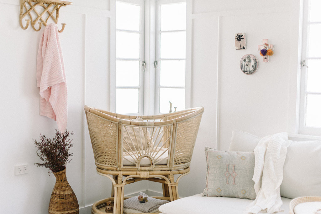 Diamond Knit Baby Blanket - Blush Pink