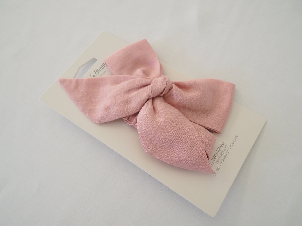 Pre-Tied Headband Wrap - Dusty Pink Linen