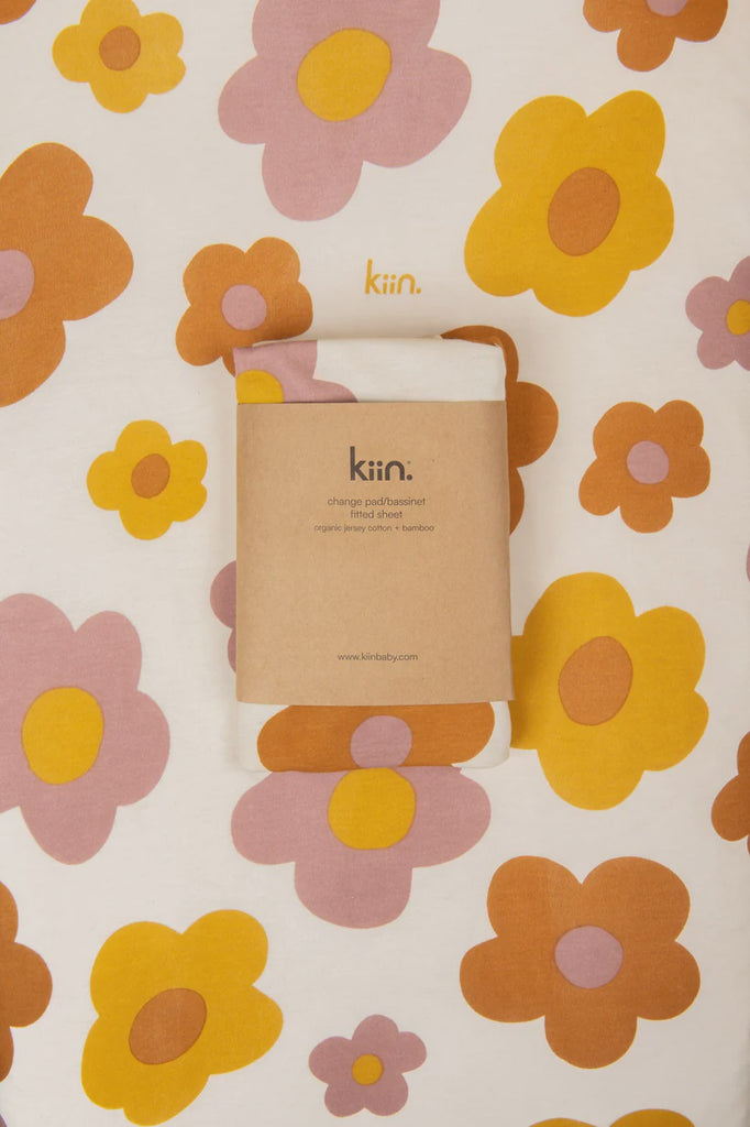 Organic Change Pad/Bassinet Sheet - Bloom