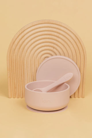 Silicone Bowl With Lid + Spoon Set - Blossom