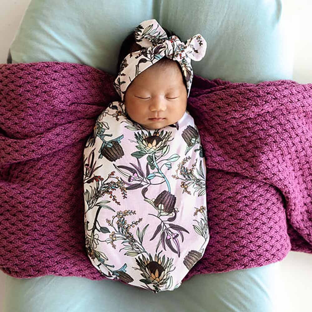 Snuggle Swaddle & Topknot Set - Banksia