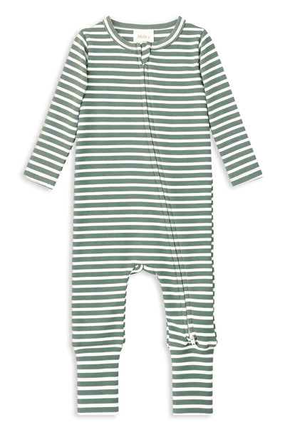 Fern Stripe Zip Romper