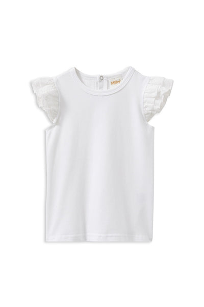 White Broderie Frill Tee