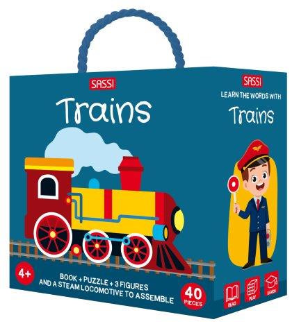 3D Puzzle & Book Set - Trains