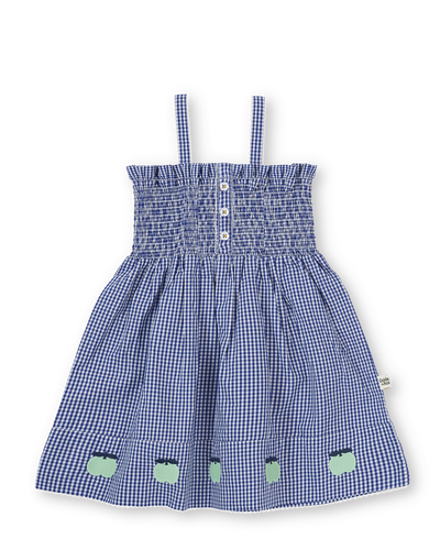 Shirred Gingham Apple Dress