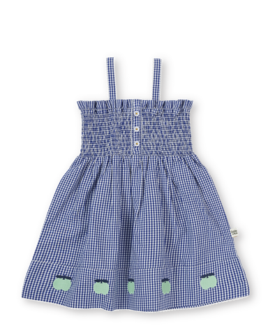 Shirred Gingham Apple Dress