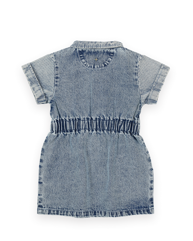 Piper Pinstripe Denim Belted Dress