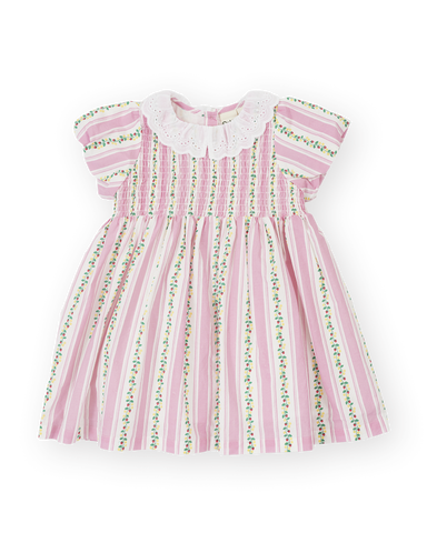 Antique Stripe Strawberry Flo Smocked Dress