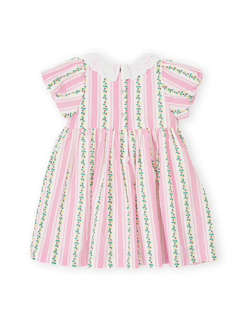 Antique Stripe Strawberry Flo Smocked Dress
