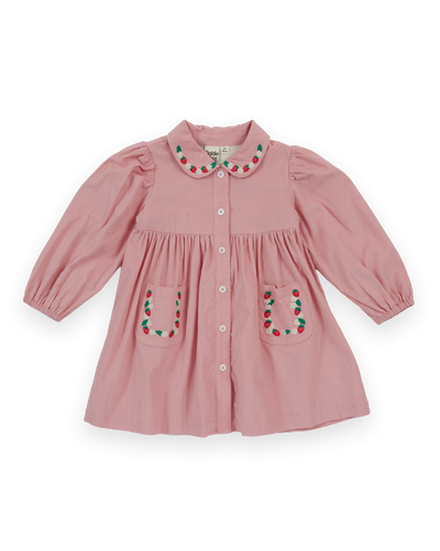 Wild Strawberry Corduroy Collar Dress