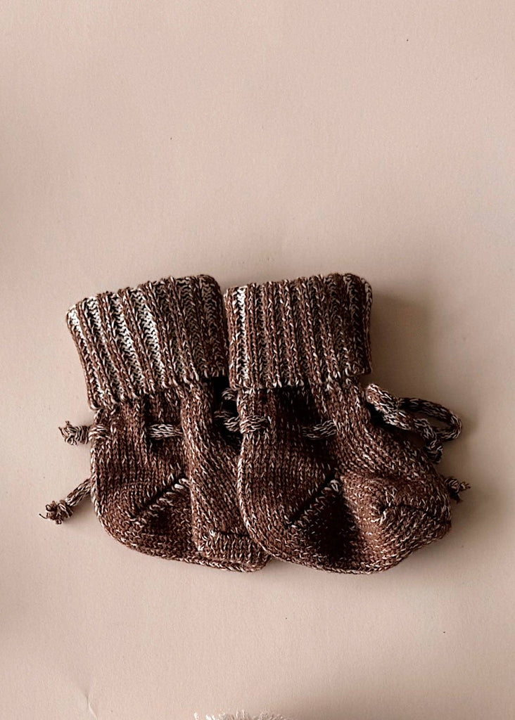 Chunky Cotton Bootie | Chocolate: 0-3M