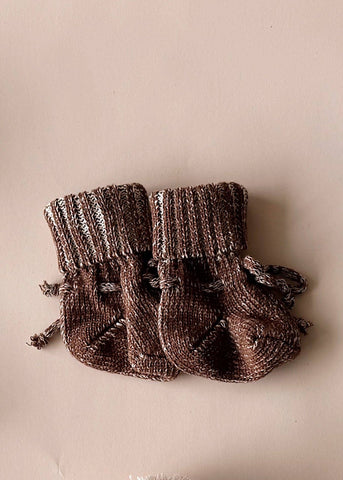 Chunky Cotton Bootie | Chocolate: 0-3M