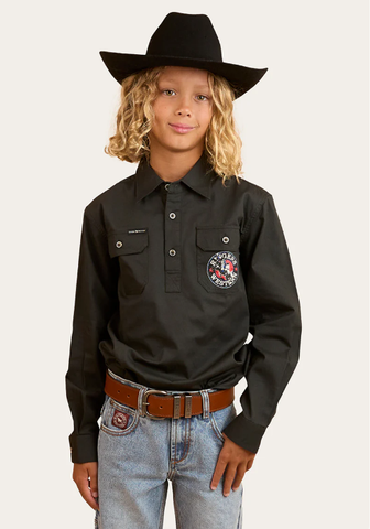 8 Seconds Bucking Bull Work Shirt - Charcoal