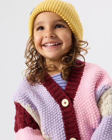 Colour Block Knit Cardigan