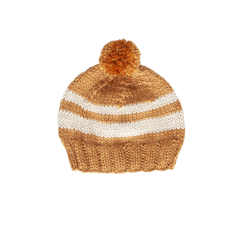 Retro Beanie - Caramel & Cream