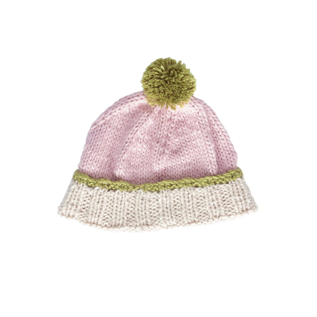 Teddy Beanie - Pink & Green
