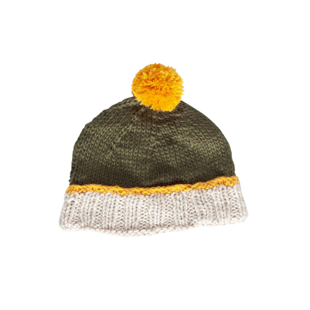 Teddy Beanie - Gold & Khaki