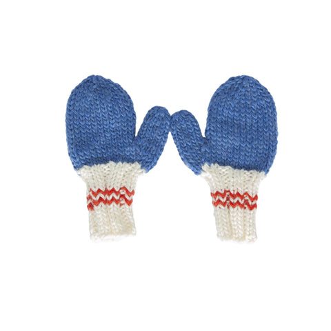 Teddy Mittens - Blue & Red