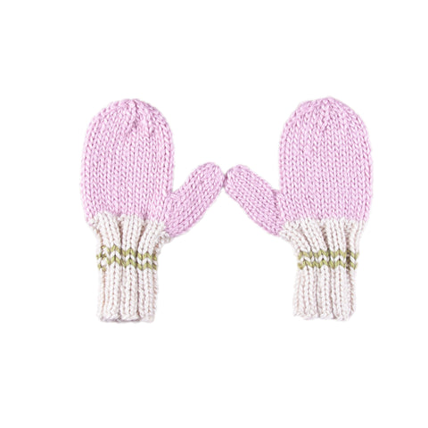Teddy Mittens - Pink & Green