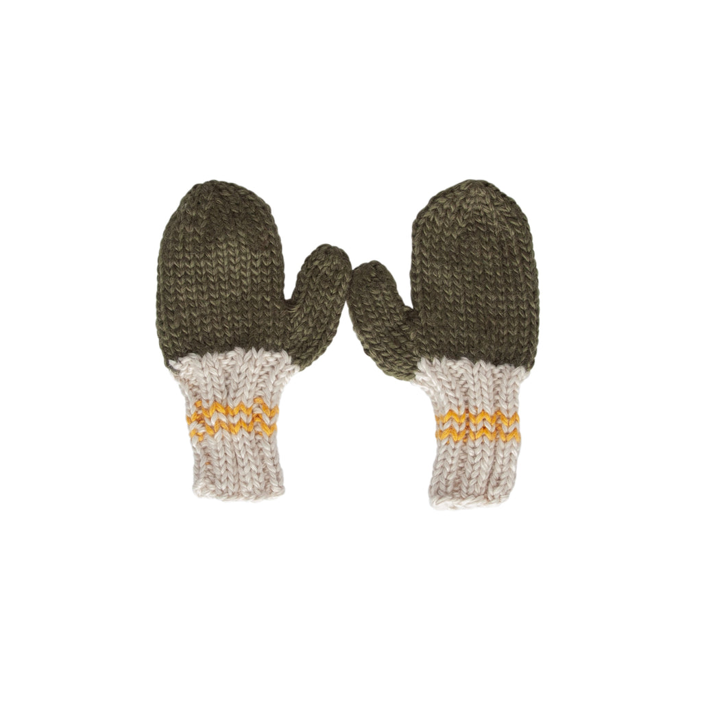 Teddy Mittens - Gold & Khaki
