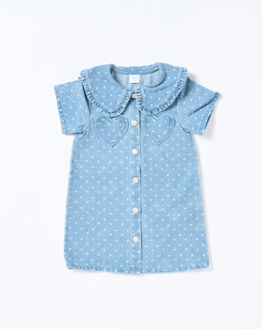 Amour Dress - Denim Hearts