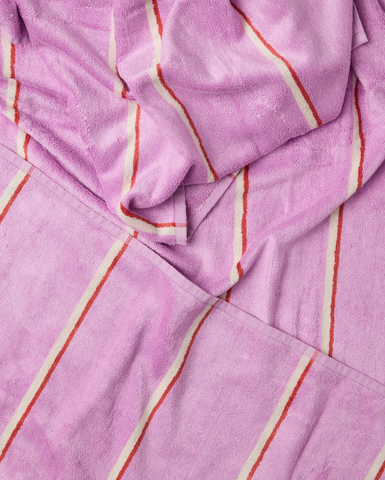 Lavender Field Stripe Bamboo Terry Baby Towel