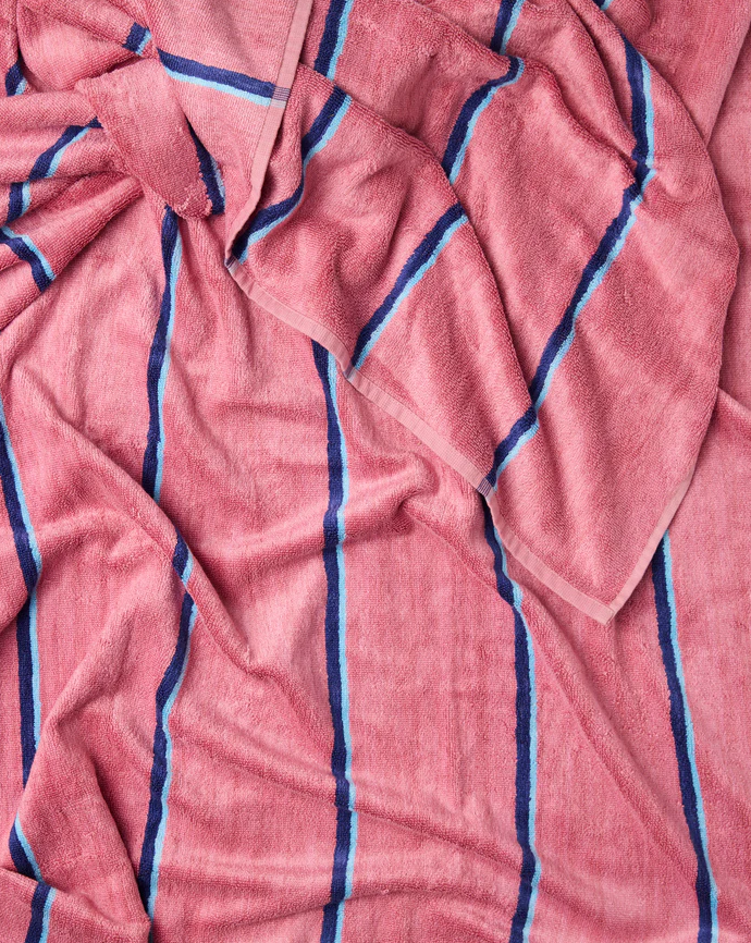 Blushing Stripe Bamboo Terry Baby Towel