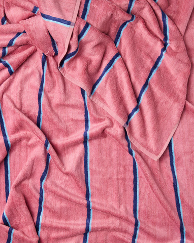 Blushing Stripe Bamboo Terry Baby Towel