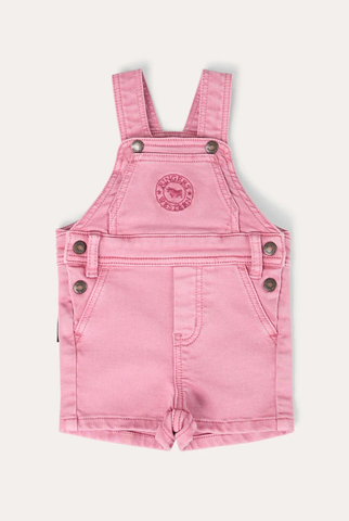 Barnyard Buddy Babies Shorts Overalls - Pink