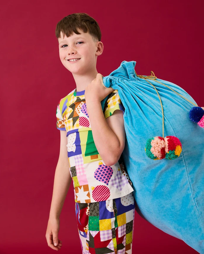 Blue Bells Velvet Santa Sack