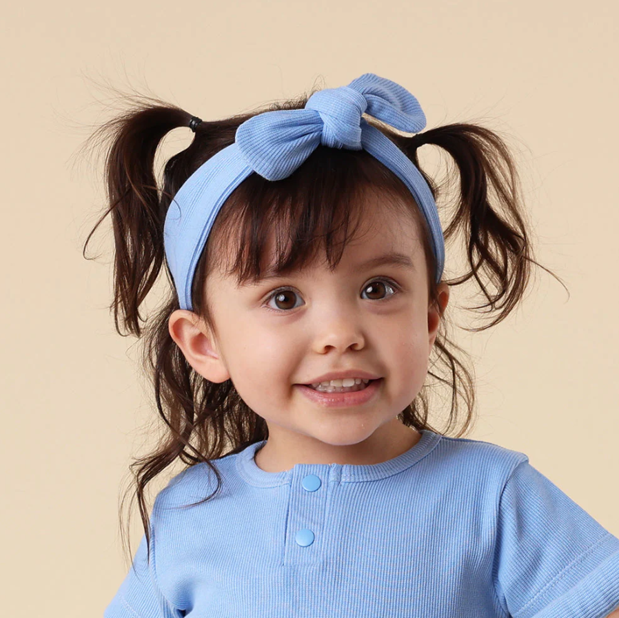 Topknot Headband - Bluebell Ribbed
