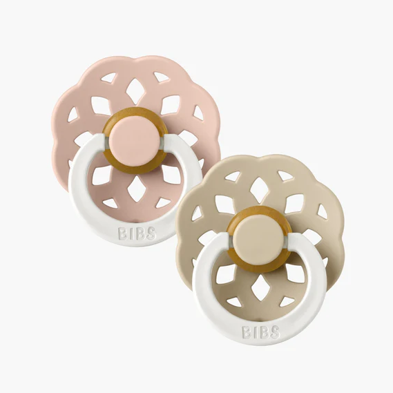 BIBS Dummies 2 Pack - Boheme GLOW - Size 1 - Blush / Vanilla