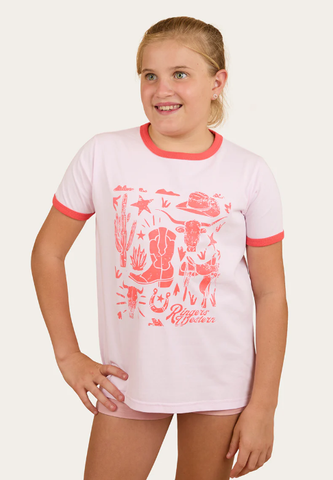 Boot Scootin Kids Classic Fit T-Shirt - Barley Pink