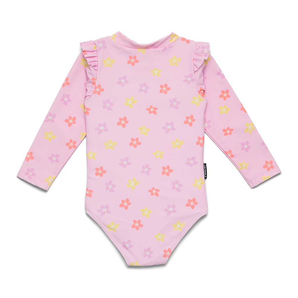 Baby Long Sleeve Swimsuit - Hibiscus Bloom