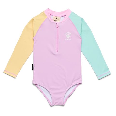 Long Sleeve Swimsuit - Poolside Colourblock