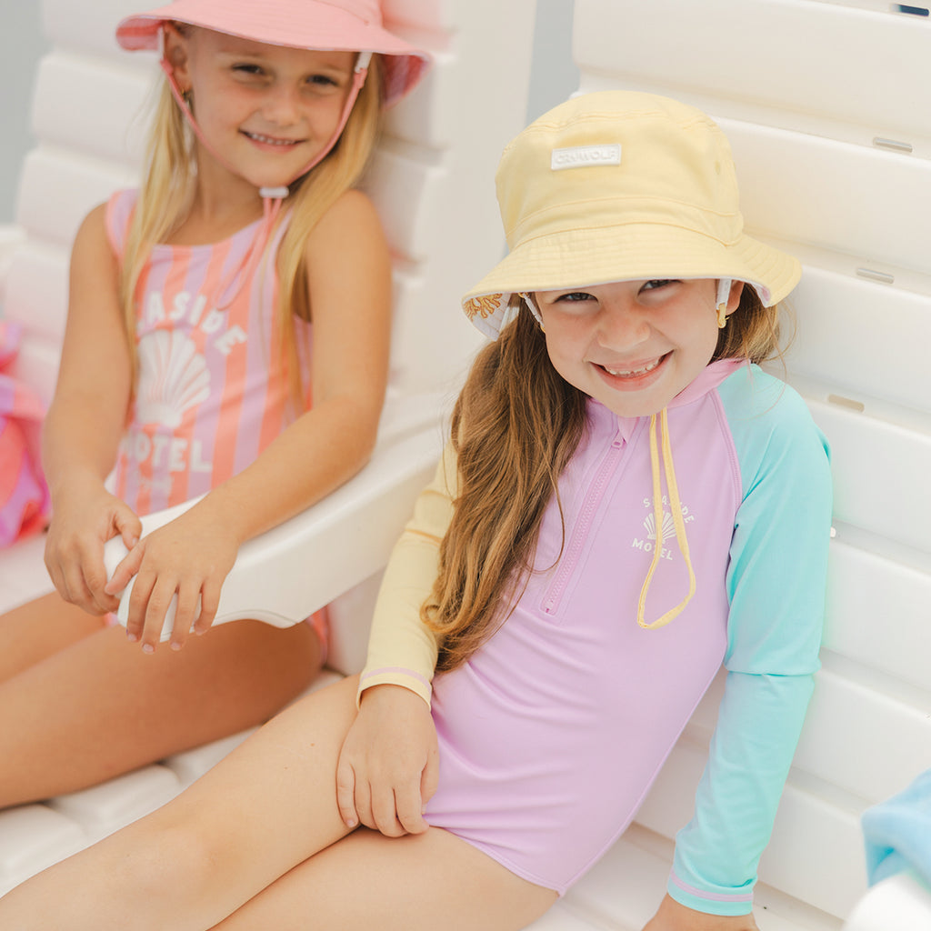 Long Sleeve Swimsuit - Poolside Colourblock