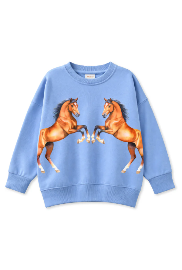 Dancing Ponies Sweat - Blue