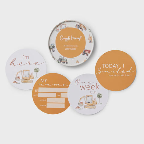 Reversible Milestone Cards - Diggers & Tractors
