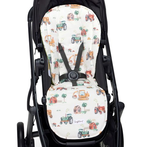 Universal Organic Pram Liner - Diggers & Tractors